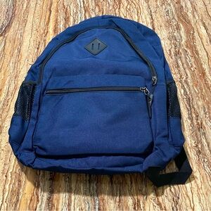 Navy Blue School Travel Hiking Backpack with Laptop Sleeve and USB Charging Port